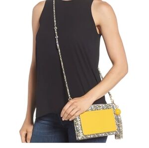 Tory Burch colorblock Paisley leather crossbody